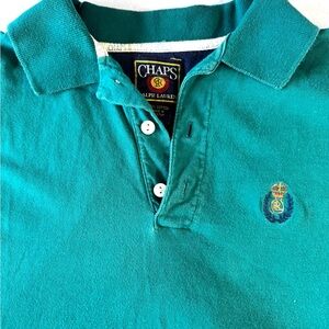 VTG 90s Chaps Ralph Lauren Polo Mens XL Green Turquoise Teal RL Logo Preppy